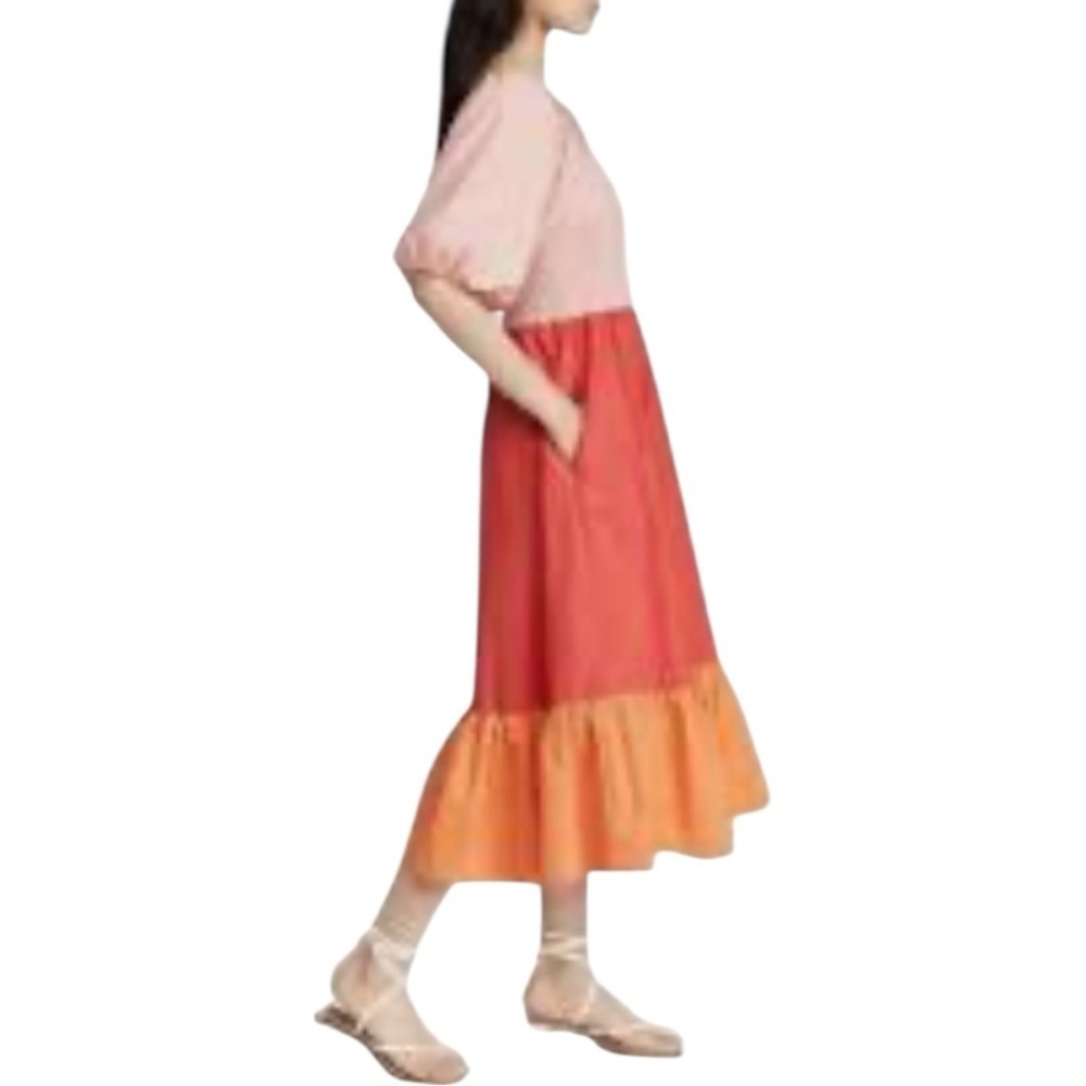 RHODE Eloise Strawberry Ruched Balloon Sleeve
Color block Tiered Dress Size S - Picture 4 of 16